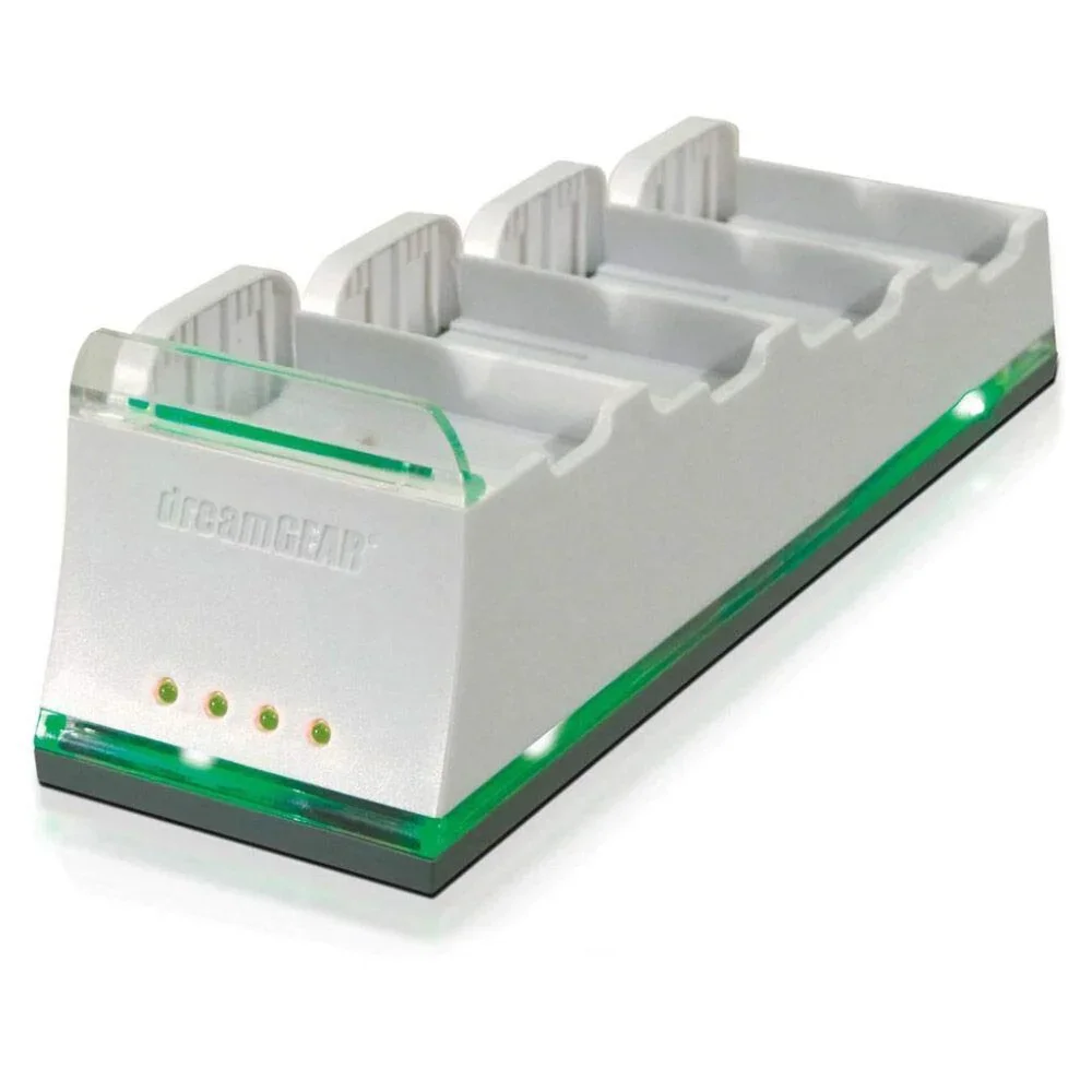 dreamGEAR Xbox 360 Quad Dock Pro - 4 Battery Charger (White)